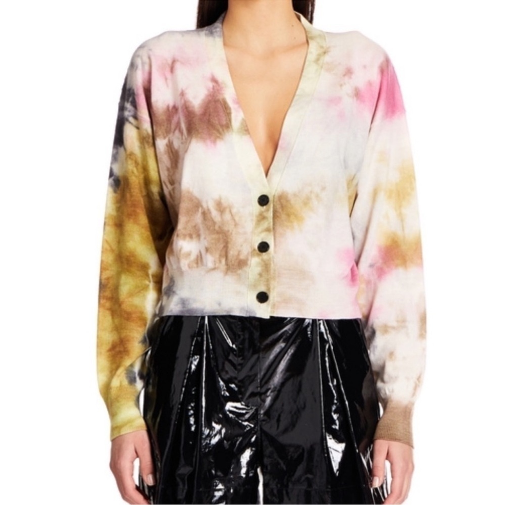 Msgm Maglia Sweater Tie Dyed Button-Front Cardigan cropped S M